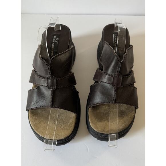 Vtg Y2k No Boundaries Chunky Platform Slip On Sandals Women’s Sz 10.5 Brown READ - Picture 2 of 11